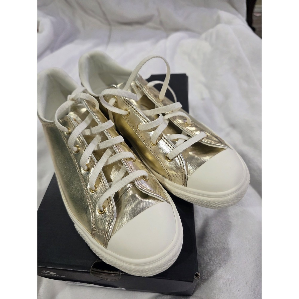 New Converse Chuck Taylor All Star Lucky Women's Shoes Size 9.5 Gold Metallic